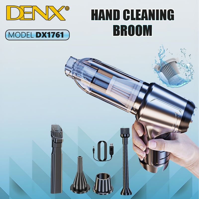 المكنسة اليديوية DENX DX1761 بقوة 120 واط مع بطارية مزدوجة قابلة للشحن عبر USB للتنظيف