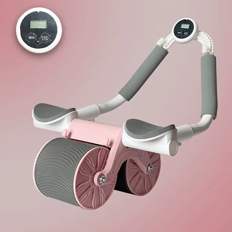 عجلة دوارة للبطن للتمارین المنزلیة - بينك