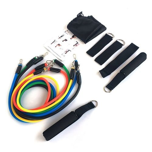 احبال مقاومة للياقة البدنية مكون من 11 قطعه 42 بوصة.