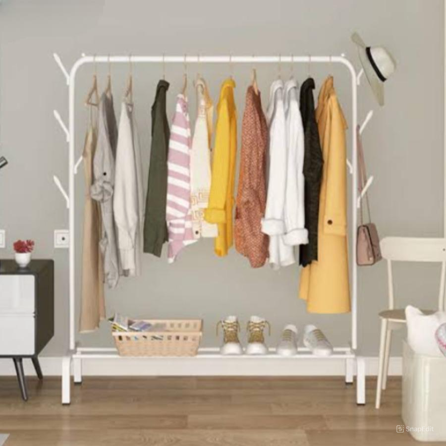 حامل ملابس حديد برف مع اذرع تعليق من Primo Plus ابيض