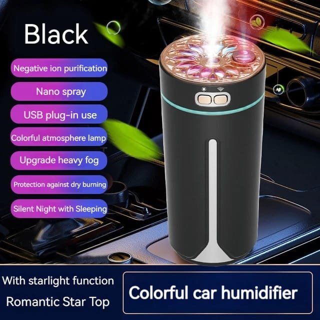 مرطب الهواء المحمول بسعة 250 مللي مع اضاءة جذابة لترطيب وتنقية الهواء.