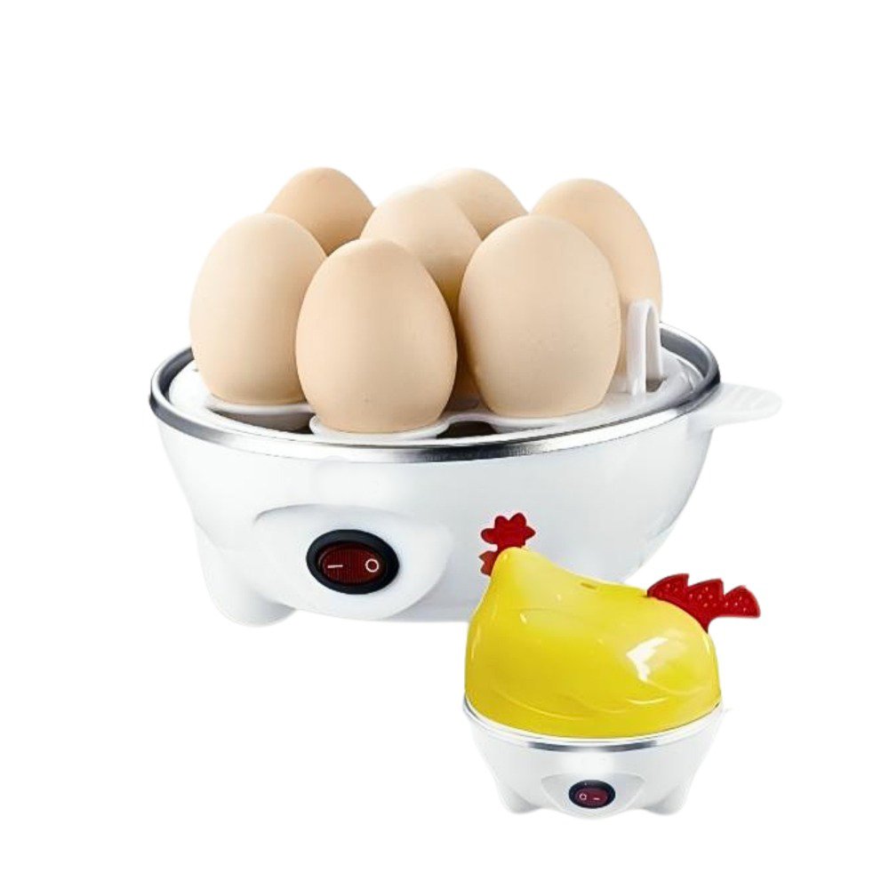 جهاز سلق البيض والاطعمة بالبخار مع قدرة استيعاب تصل إلى 7 بيضات وتحكم في درجة الحرارة .